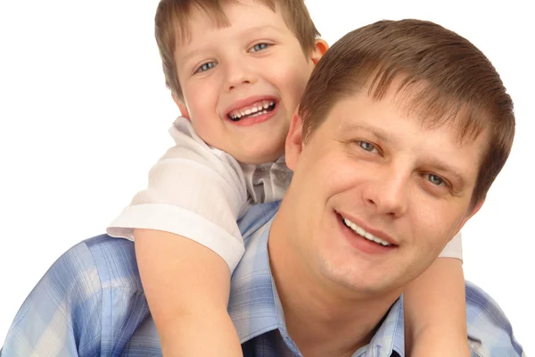 Father and son isolated — Stock Photo, Image