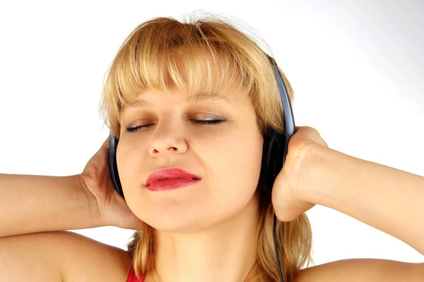 Woman listen music — Stock Photo, Image