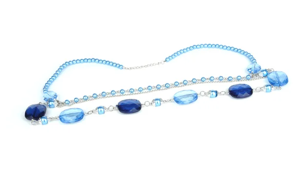 Blå pärlor isolerade — Stockfoto