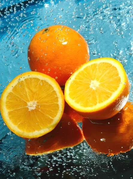Three fresh oranges — Stock Photo, Image