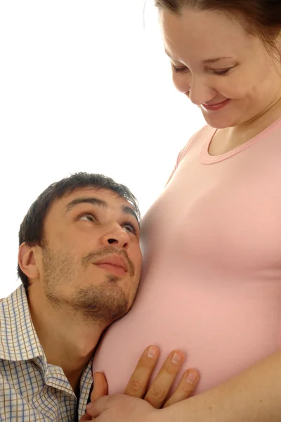Retrato de hombre y mujer embarazada — Foto de Stock