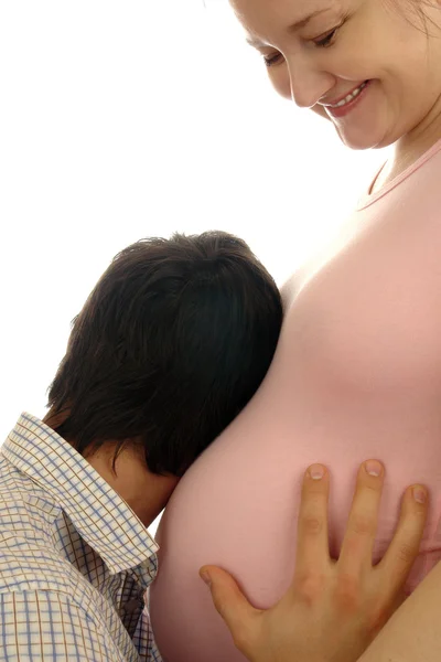Terhes nő és férje — Stock Fotó