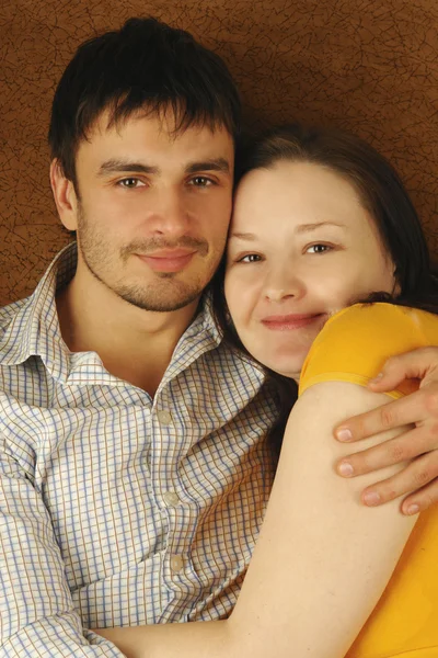 Portrait man and woman young — Stock Photo, Image