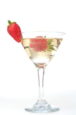 Strawberry with buble coctail clipart