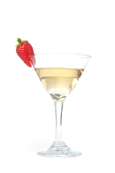 Martiniglas en aardbei — Stockfoto