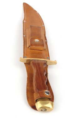 beyaz izole büyük avcı bıçağı