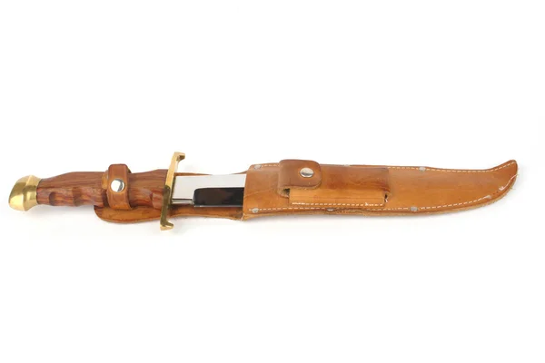 Closeup lovec nůž izolovaných na bílém — Stock fotografie