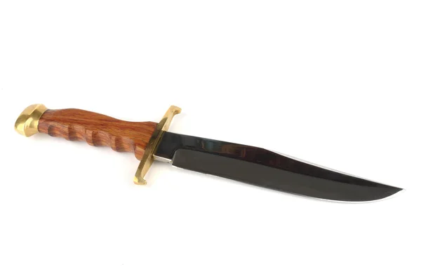 Beyaz izole avcı bıçağı — Stok fotoğraf