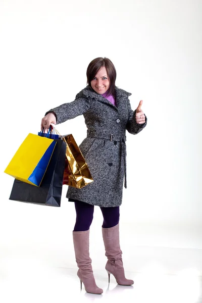 행복 한 쇼핑 소녀 — 스톡 사진