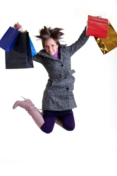 幸せなショッピングの女の子 — ストック写真