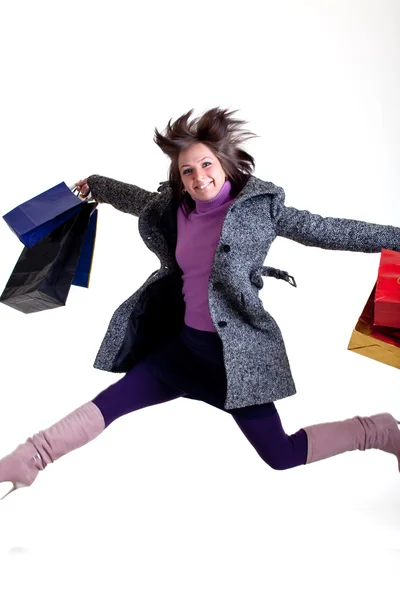행복 한 쇼핑 소녀 — 스톡 사진