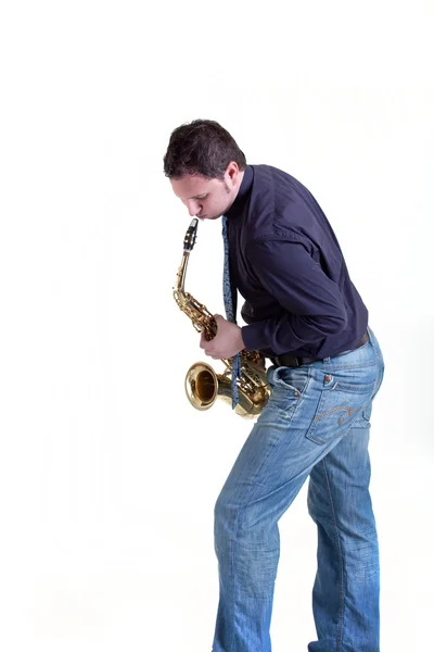Играть Sax — стоковое фото