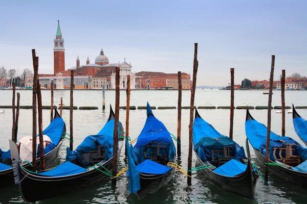 Itálie, Benátky: gondoly — Stock fotografie
