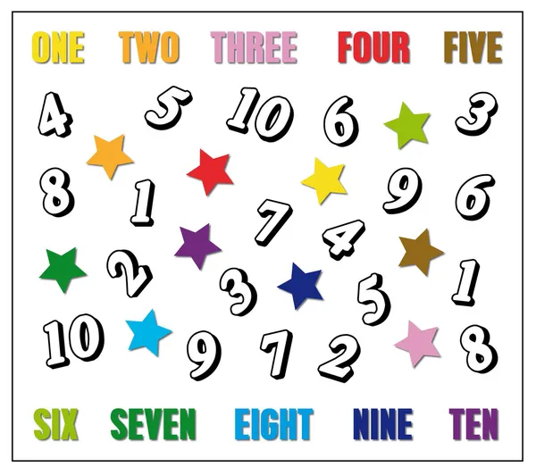 Kids game: learn to count in English — Stock Photo, Image