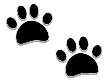 Tridimensional paw prints clipart