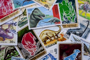 World stamps: dinosaurs clipart
