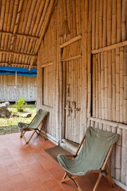 Bamboo Hut at a Jungle Resort clipart