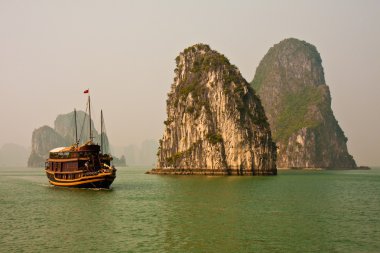 Boat in Halong Bay clipart
