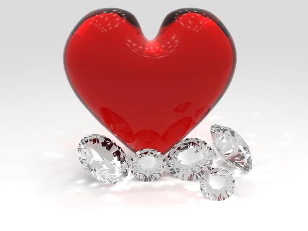 Сердца и бриллианты — стоковое фото