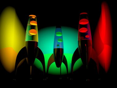 Lava lamps black clipart