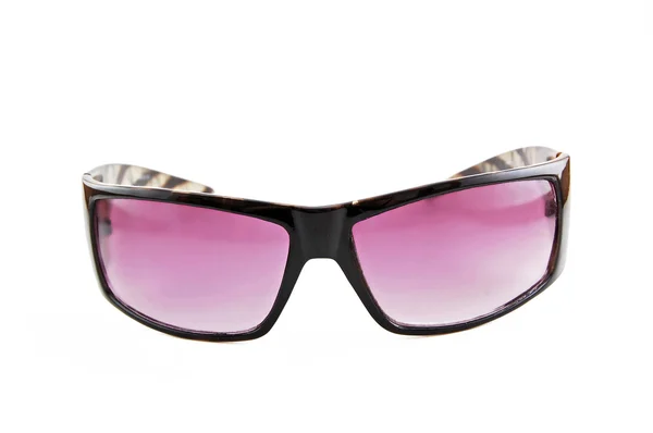 Óculos de sol roxos no fundo branco — Fotografia de Stock