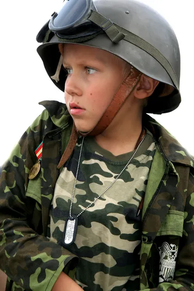 Chlapec voják — Stock fotografie