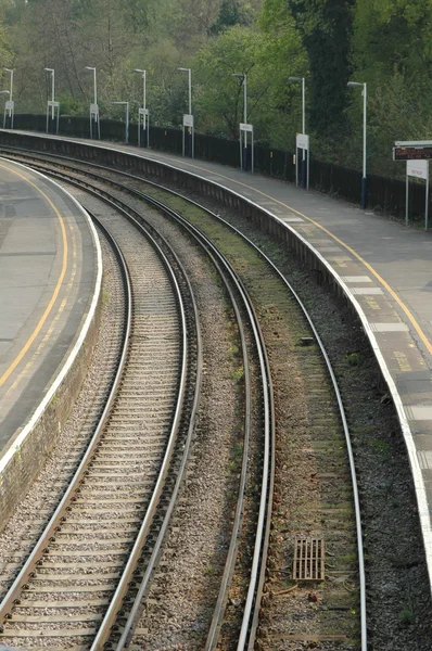 Spoorweg platform — Stockfoto