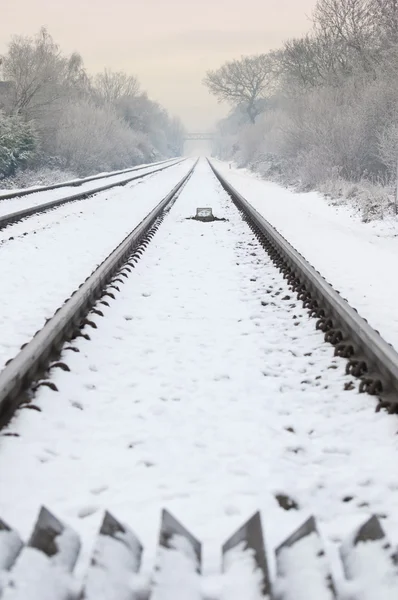 Ferrovia invernale — Foto Stock