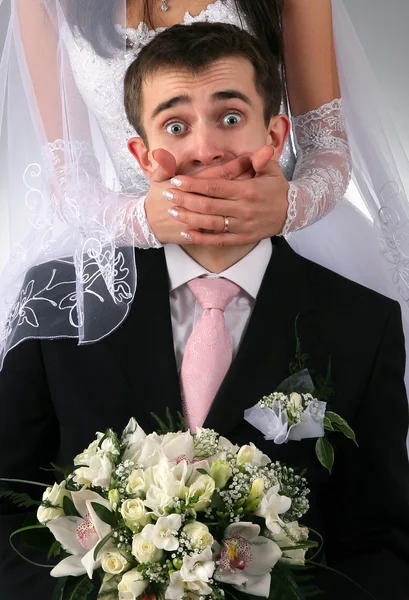 Svatební portrét ženicha — Stock fotografie