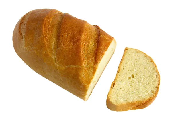 Loaf and slice of bread — Stock Photo, Image
