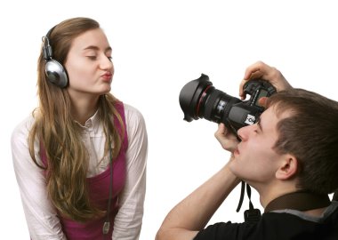 Photographer and model clipart