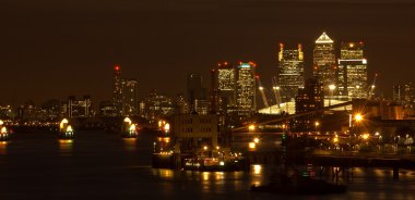 Canary Wharf Night Scape clipart