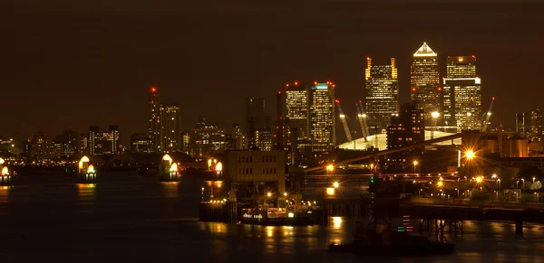 Canary wharf éjszakai tájkép Jogdíjmentes Stock Képek