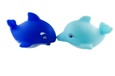 Blue orca and trquoise dolphin clipart