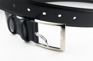 Unfatened black leather belt clipart