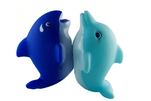 Orque bleue et dolf turquoise sur les queues — Photo