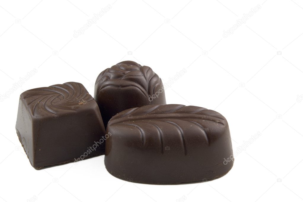 Isolated chocolate sweets