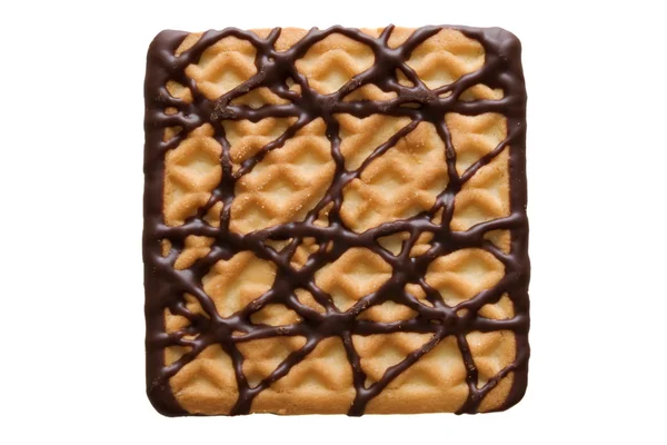 Geïsoleerde chocolade geglazuurde cookie — Stockfoto
