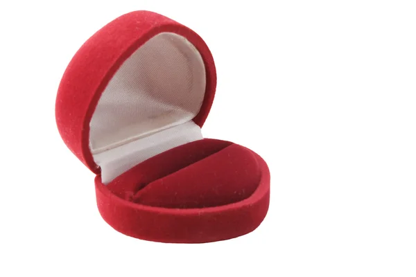 Open hart-vormige rode geschenkdoos — Stockfoto