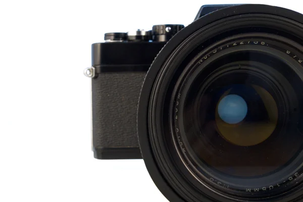 Old SLR with attached fast lens — Stock Photo, Image