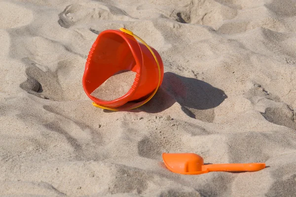 Plastic toy bucket and showel — Stock Photo, Image