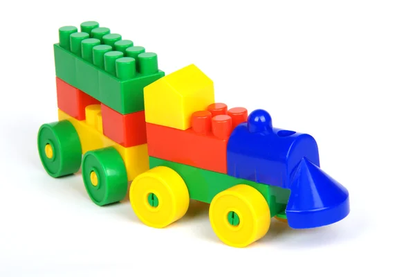 Pociąg zabawka bloki — Zdjęcie stockowe