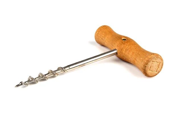 Cork screw on white — Stock Photo, Image
