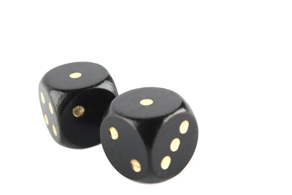 Black dice isolated on white — Stock Photo, Image