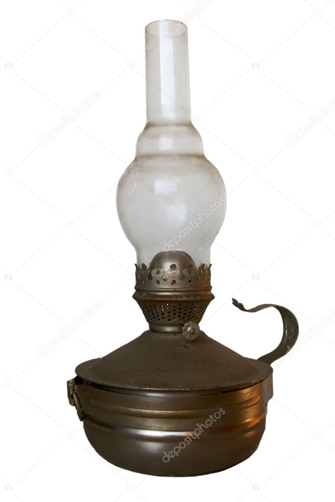 Oil-lamp on white