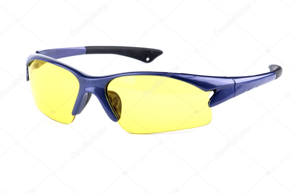 Cycling glasses isolated on white