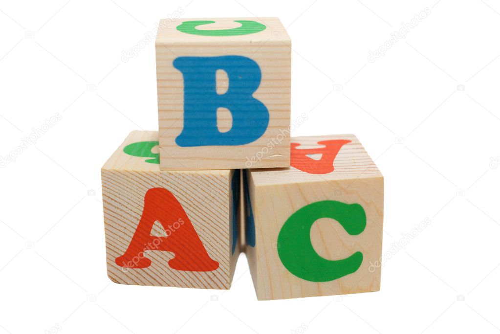 Wooden blocks with letters