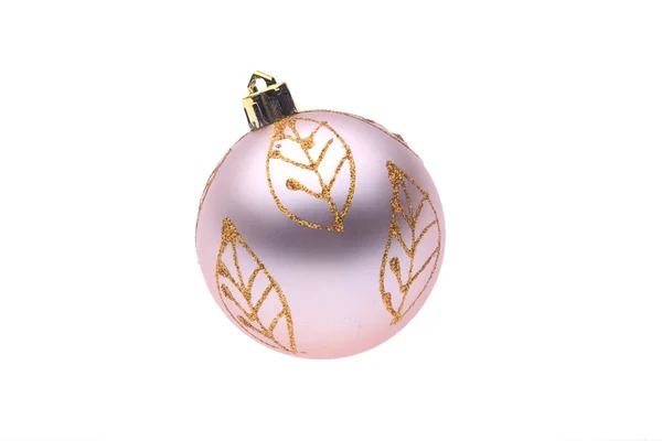 Růžové zdobené vánoční koule — Stock fotografie