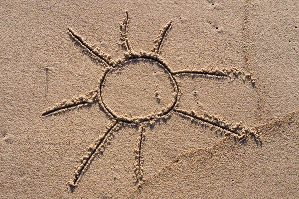 stock image Sun drawing on the sand