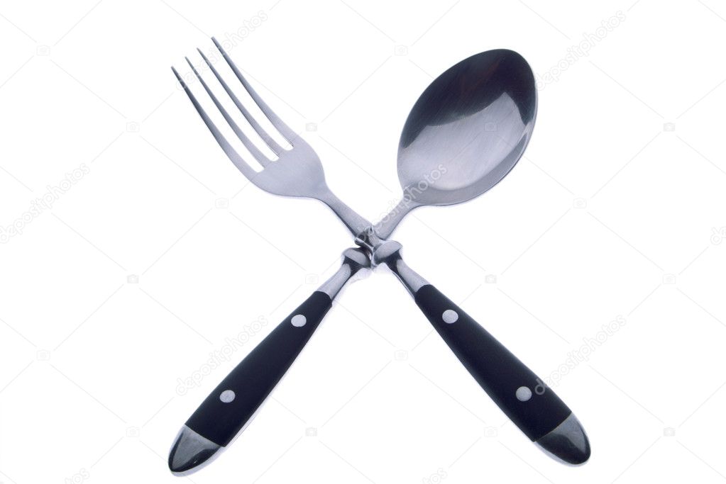 Crossed fork and spoon